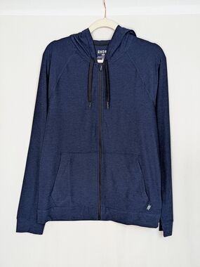 RHONE Navy Zip-Up Hooded Jacket
